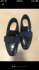 ZARA ブラック エナメル リボン ローファー