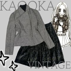 新品 ワコール カルソン フェイクデニムロングスカート「騙し絵・M