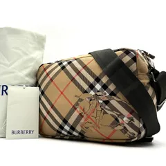 未使用保管品 BURBERRY バーバリー ホースフェリー ヴィンテージチェック ノバチェック カメラバッグ ショルダーバッグ クロスボディ ボディバッグ ナイロン ベージュ 斜め掛け 肩掛け 軽量 コンパクト お出かけ トラベル 馬上の騎士 ナイト 刺繍