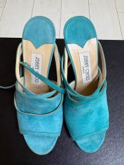 JIMMY CHOO デニム ウェッジソール サンダル美品 - メルカリ