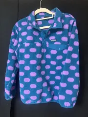 パタゴニア Synchilla（シンチラ） PURPLE パープル ピンク ドット ドット キッズ ガールズ XL