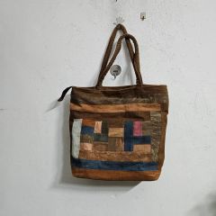 和柄 パッチワーク キルト 刺子 ハンドバッグ ハンドメイド 一点物 