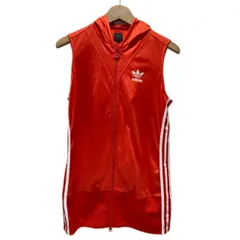 【中古】　adidas　ベスト　90s-00s vintage　90年代-00年代　ジャージ　フルジップ　フード　ノースリーブ　サイドボタン　ワンポイント　ブランドロゴ　刺しゅう　トレフォイル　スポーツ　古着　/2101