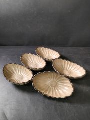 織部焼 葉形皿 5客揃 盛皿 向付 和食器 ヴィンテージ - メルカリ