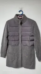 DAKS グレー ニット ダウン ロング カーディガンのサムネイル