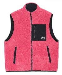 Stussy ボアベスト オレンジ - メルカリ