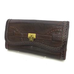 ⭐︎saranam⭐︎ダークブラウン レザー 長財布 - メルカリ