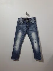 PHILIPP PLEIN (フィリッププレイン) スカル 刺繍 レディース デニム ズボン ダメージ ジーン 32 (c자92)のサムネイル
