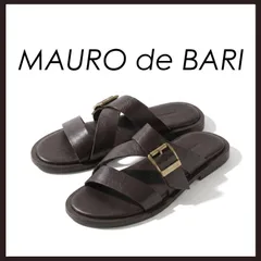 新品 未使用 マウロデバーリ ダブルベルトバックルサンダル ブラウン 27.5cm【MAURO de BARI】ナッパレザーサンダルのサムネイル