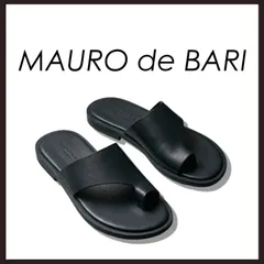 新品 未使用 マウロデバーリ トングサンダル レザーサンダル ブラック 28cm【MAURO de BARI】ナッパレザーサンダルのサムネイル