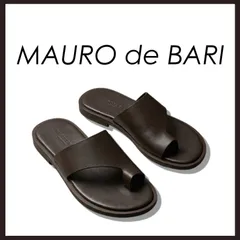 新品 未使用 マウロデバーリ トングサンダル レザーサンダル ブラウン 25cm【MAURO de BARI】ナッパレザーサンダルのサムネイル