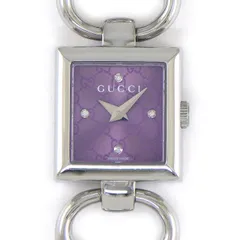グッチ GUCCI 腕時計 トルナヴォーニ 120 4ポイント ダイヤインデックス スクエア GG ロゴ サンレイ パープル文字盤 SS クオーツアナログ 【中古】のサムネイル