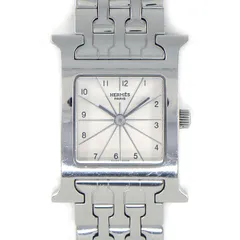 エルメス HERMES 腕時計 Hウォッチ HH1.210 スクエア ホワイト ギョーシェ文字盤 SS クオーツアナログ 【箱・保付き】 【中古】のサムネイル