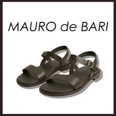 新品 未使用 マウロデバーリ アンクルストラップ サンダル ブラウン 27cm【MAURO de BARI】ナッパレザーサンダルのサムネイル
