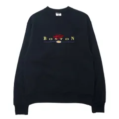 JERZEES 90年代 カレッジ刺繍 スウェット S ブラック コットン 裏起毛 BOSTON メキシコ製