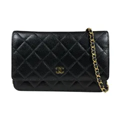 シャネル マトラッセ ショルダーバッグ キャビアスキン A33814 ブラック レディース  CHANEL  中古 シャネル