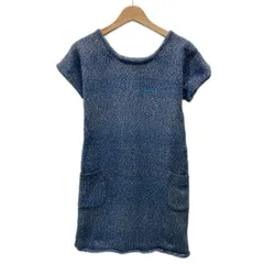 【中古】　A.P.C.　ワンピース　半袖　ショート丈　クルーネック　フロントポケット　ラメ　無地　イタリア製　古着　/2409のサムネイル