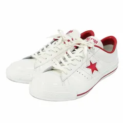 コンバース CONVERSE ワンスター スニーカー シューズ レザー 日本製 MADE IN JAPAN US9 約27cm ホワイト レッド 白 赤 0817