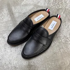 参考上代126500円 THOM BROWNE カーフ フレキシブル レザーソール ペニーローファー ミュール ローファー トムブラウン FFF175A-L0063-001 ブラック 43 27.5cm （8256M）のサムネイル