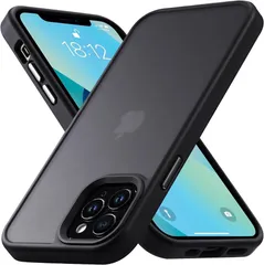 iPhone 13 Pro Max 用 ケース 耐衝撃 滑り止め 指紋防止 米軍MIL規格 マット仕上げ ストラップホール付き SGS認証 黄変防止 耐久性 カバー ワイヤレス充電対応 アイフォン いphone 13 Pro Max 用 6.7 マットブラック