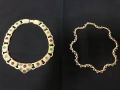 D123 ニナリッチ カラーストーン ゴールド ネックレス2点 263064906