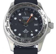 極美品 シチズン プロマスターダイバーB877-R011791 GMTマリーン