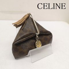 1316 レア物☆CELINE セリーヌ マカダム 三角コインケース ブラウン