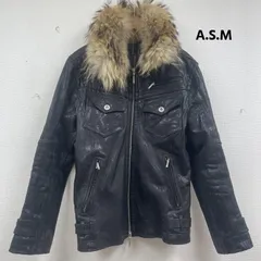 エイエスエム 山羊革 リアルファー レザー ライダース ジャケット 02-37-6616-00 メンズ 表記無し ISItems【USED】【古着】【中古】50158063のサムネイル