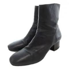 ドリスヴァンノッテン DRIES VAN NOTEN ショートブーツ チャンキーヒール サイドジップ レザー 36.5 黒 ブラック /AEのサムネイル
