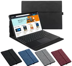 Surface Pro 8 カバー サーフェス おしゃれ 保護ケース かわいい 耐衝撃 アクセサリー タッチペンホルダー サーフェスプロ 8 ケース 手帳型レザーケース/ポーチバッグ/キーボード収納ケーススタンド保護カバー, 【マット】ブラック