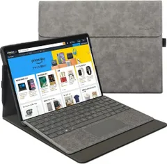 Surface Pro 7/6/5/4 カバー サーフェス おしゃれ 保護ケース かわいい 耐衝撃 アクセサリー タッチペンホルダー サーフェスプロ 7/6/5/4/3 用手帳型レザーケース/ポーチバッグ/キーボード収納ケーススタンド保護カバー, 【マット】グ