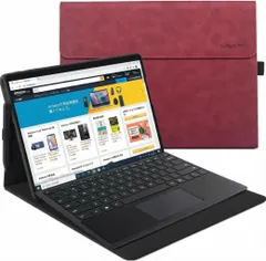 Surface Pro 7/6/5/4 カバー サーフェス おしゃれ 保護ケース かわいい 耐衝撃 アクセサリー タッチペンホルダー サーフェスプロ 7/6/5/4/3 用手帳型レザーケース/ポーチバッグ/キーボード収納ケーススタンド保護カバー, 【マット】レ