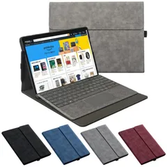 Surface Pro 8 カバー サーフェス おしゃれ 保護ケース かわいい 耐衝撃 アクセサリー タッチペンホルダー サーフェスプロ 8 ケース 手帳型レザーケース/ポーチバッグ/キーボード収納ケーススタンド保護カバー, 【マット】ネイビー