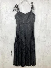 美品 apres jour アプレジュール マキシ丈 ジャガードプリーツキャミ ワンピース sizeF/黒 ■■ レディース