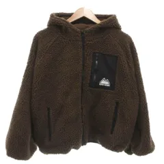 ファーストダウン FIRST DOWN 美品 ボアジャケット フリース プルオーバー フーディー 裏地メッシュ L ブラウン ハーフスナップ  /KR ■YHS15のサムネイル