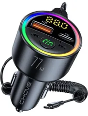 3台同時充電 PD65W FMトランスミッター Bluetooth5.4 FM