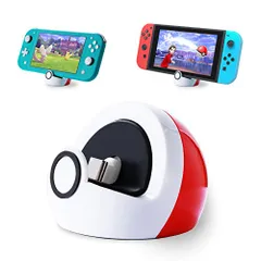 Nintendo Switch/Switch Lite/Switch OLEDに対応した小型充電スタンド、Switchゲーム用USB-Cポート付きポータブルかわいいSwitchドックステーション、投影なしshun c46a7958