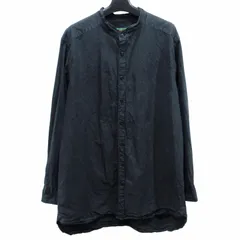 ケイシー ケイシー CASEY CASEY NY SHIRT ペーパーシャツ コットン ロング バンドカラー 長袖 18HC253 L 黒 ブラック 系 0423のサムネイル
