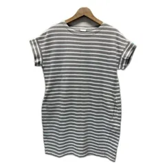 【中古】　ORCIVAL　ワンピース　半袖　ひざ丈　ボートネック　ボーダー　ワンポイント　ブランドロゴ　ワッペン　バスクシャツ　サイドポケット　フランス製　古着　/2407のサムネイル