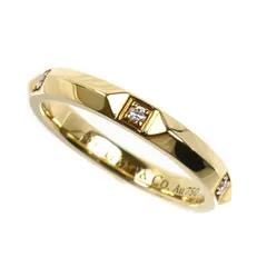 TIFFANY&Co. ティファニー K18YG イエローゴールド トゥルー バンド リング・指輪 ダイヤモンド 7.5号 3.2g レディース 中古 美品