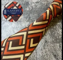 LANVIN オレンジ シルク ネクタイ[MSE939]