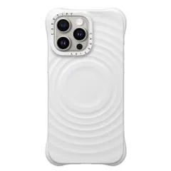 【数量限定】CASETiFY ウェーブ シリコン iPhone 15 Pro Max ケース [波型シリコン/MagSafe対応/耐衝撃] - ホワイト