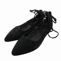 ジェフリーキャンベル Jeffrey Campbell パンプス フラットシューズ スエードレザー ストラップ ポインテッドトゥ 38 黒 ブラック /FFのサムネイル