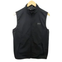 アンダーアーマー UNDER ARMOUR 美品 ウインド ベスト ロゴプリント ジップアップ ストレッチ M 黒 ブラック ■YHS8 1017のサムネイル