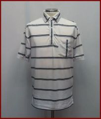 新品✨GREYSON総柄半袖ポロシャツ ネイビー ホワイト(日本のM～L 
