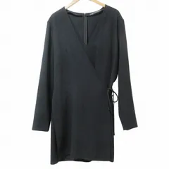 ザラウーマン ZARA WOMAN オールインワン カシュクール ショートパンツ 長袖 Vネック L 175/96A 黒 ブラック Xのサムネイル