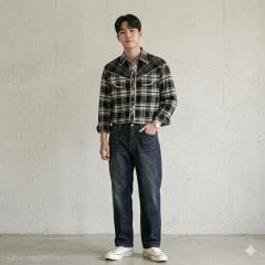 NAUTICA ウォッシュド ビッグチェック ヘビーコットン ネルシャツ M