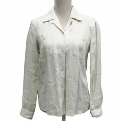 アルマーニ コレツィオーニ ARMANI COLLEZIONI チュニックシャツ リネン 開襟 長袖 38 約S アイボリー系 0715のサムネイル