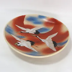 蔵出しアンティーク ◆【和食器】/蔵出アンティーク/あけぼの飛翔三鶴　尺大皿 アンティーク インテリア 骨董品 ギフト【中古】 