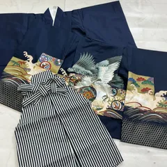 ◆kimono+one◆厳選◆5歳くらい用◆未使用同然◆子供着物羽織袴◆仕付け糸付き◆4点セット◆七五三◆男の子◆羽織◆着物◆行燈袴◆襦袢◆ G395